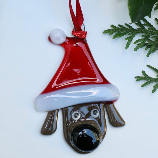 Santa Dog Ornament