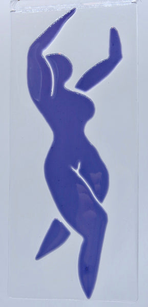 The first of my Matisse inspired purple dancing women, Faith, measures 4" x 10" (10cm x 25.5cm)